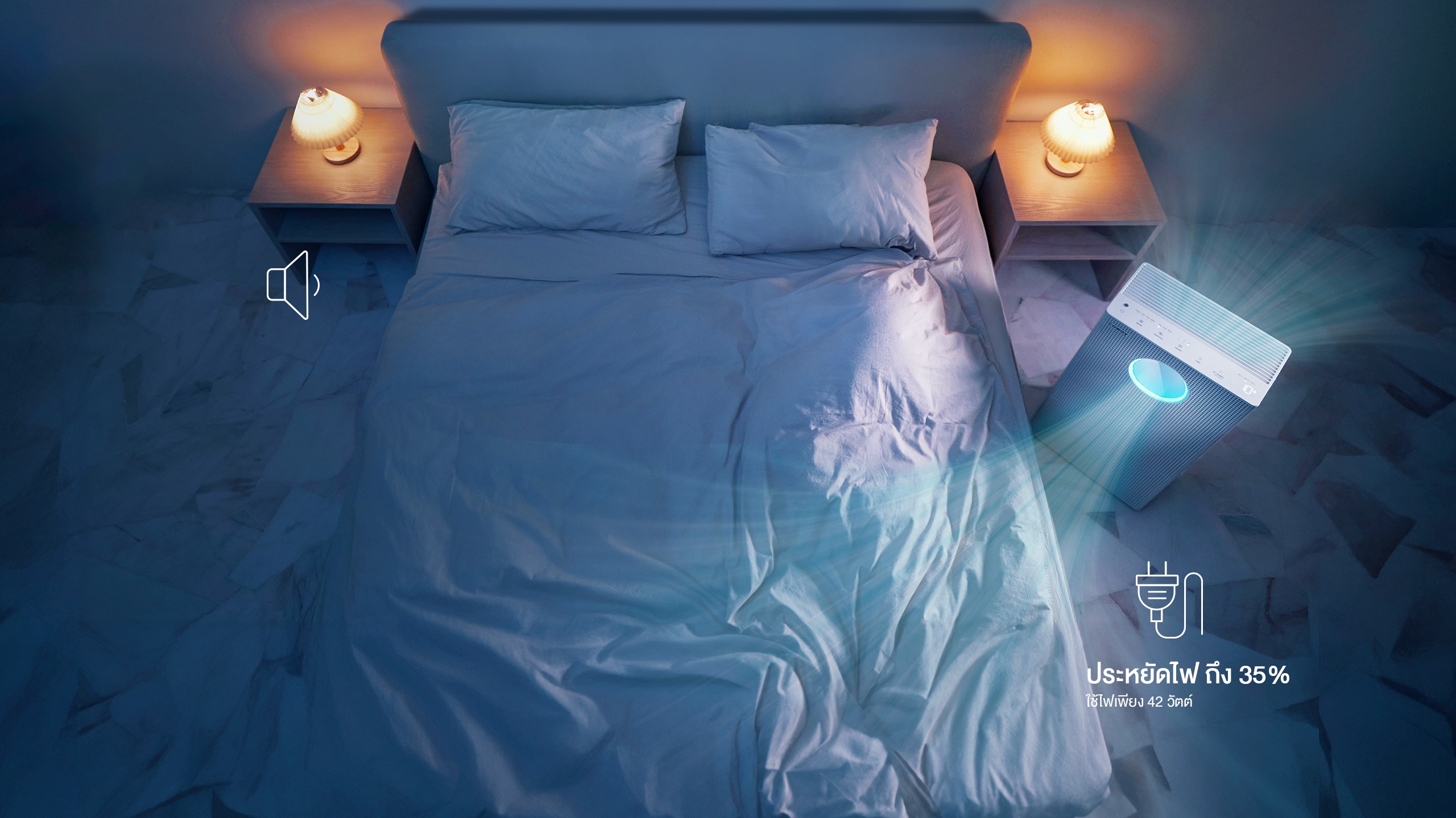 เครื่องฟอกอากาศ Coway โคเวย์ สตอร์ม 2 Storm II 50 ตร.ม. PM 2.5 Copper HEPA Filter H13 Sleep Mode AP-1523D